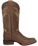 Womens Dallas Light Brown Western Boots Leather - Square Toe