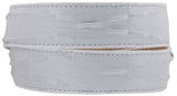 Mens Black Crocodile Tail Print Leather Belt - Silver Removable Buckle