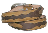 Honey Brown #350 Western Belt Overlay Leather - Removable Buckle