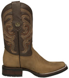 Mens #305 Light Brown Western Boots Leather Rubber Soles - Square Toe