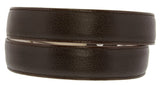 Dark Brown Western Cowboy Belt Solid Grain Leather - Silver Buckle