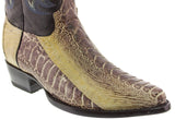 Men's Natural Genuine Ostrich Foot Exotic Skin Cowboy Boots - J Toe