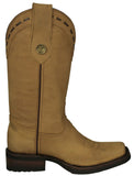 Womens Cassidy Honey Brown Western Boots Leather Rubber Sole - Square Toe