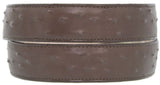 Light Brown Western Cowboy Belt Ostrich Quill Print Leather - Silver Buckle