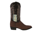 Mens #120 Brown Alligator Belly Print Leather Cowboy Boots - J Toe