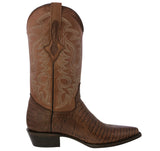 Mens Brown Teju Lizard Print Leather Cowboy Boots J Toe