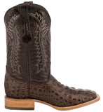 Mens #140N Brown Cowboy Boots Crocodile Hornback Print - Square Toe