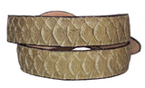 Sand #180A Western Belt Snake Print Leather - Removable Buckle