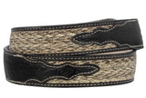 Kids Black Cowboy Belt Tooled Braided Leather - Removable Buckle