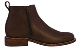 Mens #155 Brown Chelsea Cowboy Boots Leather - Round Toe