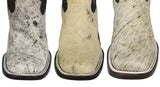Womens Ranger Black Cowboy Boots Cow Hair Leather - Square Toe
