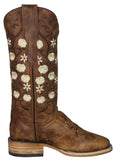 Womens Bailey Honey Brown Western Boots Leather - Square Toe