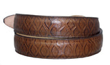Brown Western Cowboy Belt Anteater Print Leather - Rodeo Buckle