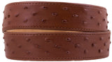 Kids Chedron Cowboy Belt Ostrich Print Leather - Removable Buckle
