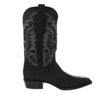 Mens Black Stingray Row Stone Print Leather Cowboy Boots - J Toe