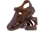 Mens #445 Brown Authentic Mexican Huaraches - Closed Toe
