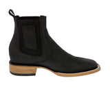 Mens #170 Brown Chelsea Cowboy Boots Leather - Square Toe