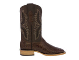 Mens Brown Cowboy Boots Hand Toole Leather - Square Toe