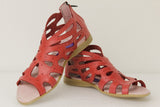 Womens Authentic Huaraches Real Leather Sandals Zipper Red - #202