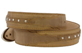 Light Brown Western Cowboy Leather Belt Navajo Concho - Silver Buckle
