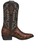 Mens #125 Chedron Cowboy Boots Crocodile Big Belly Print - J Toe