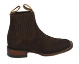 Womens #510 Dark Brown Chelsea Cowboy Boots Leather - Square Toe