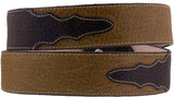 Light Brown Western Cowboy Belt Two Tone Leather - Rodeo Buckle