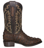 Mens #130 Brown Cowboy Boots Crocodile Tail Print - J Toe