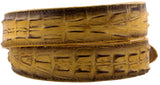 Rustic Buttercup Western Belt Crocodile Tail Print Leather - Rodeo Buckle