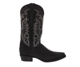 Mens Black Stingray Diamond Print Leather Cowboy Boots - J Toe