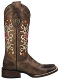 Womens Abigail Brown Cowboy Boots Leather - Square Toe