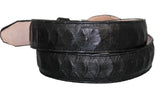 Black #180A Western Belt Snake Print Leather - Removable Buckle