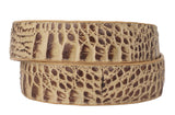 Mens Crocodile Alligator Pattern Leather Western Dress Cowboy Belt Rustic Sand