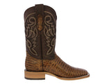 Mens Honey Brown Cowboy Boots Teju Lizard Leather - Square Toe