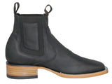 Mens #170 Black Chelsea Cowboy Boots Leather - Square Toe