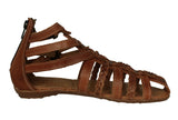 Womens Authentic Huaraches Real Leather Sandals Flowers Cognac - #226