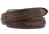 Rustic Brown Western Cowboy Leather Belt Navajo Concho - Silver Buckle