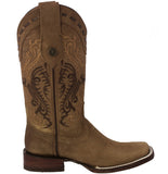 Womens Dallas Light Brown Western Boots Leather - Square Toe