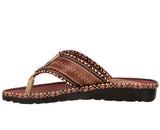 Men's Open Toe Mexican Huaraches Chedron Studded Embroided Design