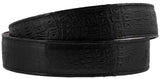 Men's Black Crocodile Belly Print Genuine Leather Belt Round Buckle