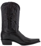 Mens #175 Black Cowboy Boots Teju Lizard Print - Snip Toe