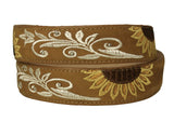 Honey Brown #800 Western Belt Sunflower Leather - Removable Buckle