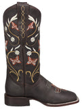 Womens Daisy Brown Cowboy Boots Leather - Square Toe