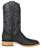 Mens #180AN Black Cowboy Boots Snake Print - Square Toe