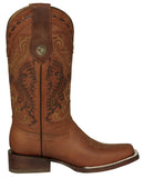 Womens Dallas Cognac Western Boots Leather - Square Toe