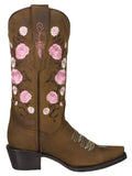 Womens Rosaura Honey Brown Western Boots Leather - Snip Toe