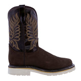 Mens 750 Dark Brown Leather Work Boots Slip Resistant Soft Toe