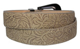 Sand #475 Western Cowboy Belt Tooled Leather - Removable Buckle