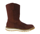 Mens Cognac Work Boots Real Leather Oil Resistant Pull On - #700W