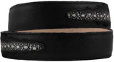 Mens Black Stingray Print Leather Belt - Removable Buckle
